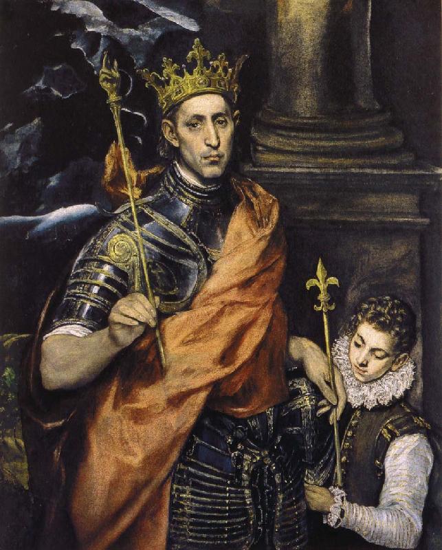 El Greco St Louis,King of France,with a Page oil painting image